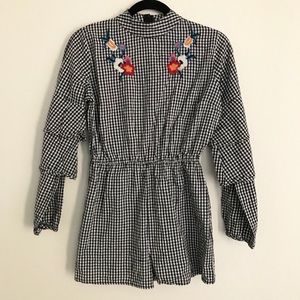 Gingham romper playsuit